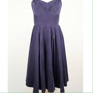 COPY - Navy Corduroy Strapless Party Dress